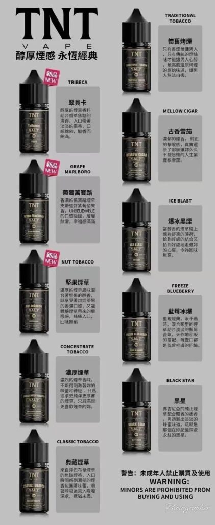 【11種口味】TNT電子煙小菸煙油 經典菸草系列 30ml/瓶裝