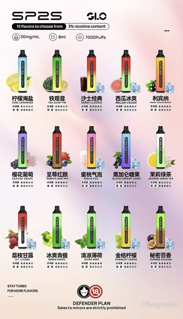 【15種口味】新款思博瑞拋棄式 SP2S GLO 7000口一次性電子煙